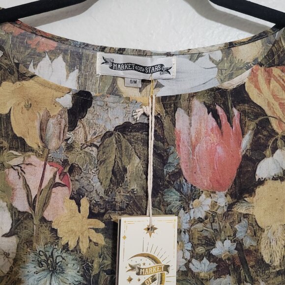 NWT Market of Stars I Dream In Flowers Luxe Bamboo Tee Floral Print S/M - Picture 10 of 12
